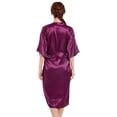 thumbnail image 4 of Bata de baño lisa de color liso para mujer, cárdigan largo de satén de primavera y otoño, suéter de lana, vestido de mañana para dama de honor y novia, 4 of 6