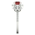 thumbnail image 3 of 1.46 ct Round Cut Natural Garnet 3 Stone 18K White Gold Womens Engagement Ring, 3 of 5