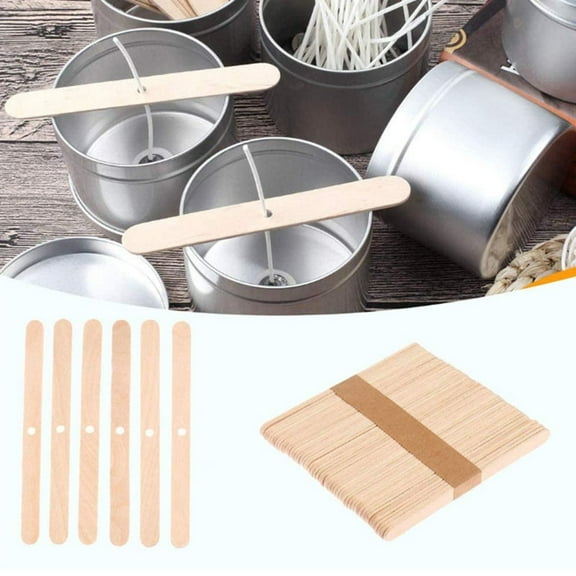 Mafushad Home Decor 100Pcs Wooden Candle Wick Holders Candle Making Tool Colorful Wood Candle Wick Holder Environmental Candlestick Fixer Mixing Tool