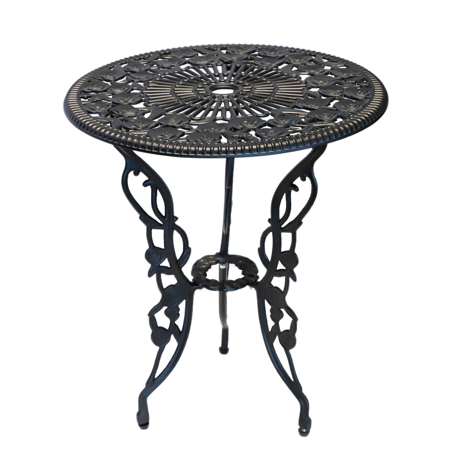 Patio Premier Rose Garden 3-Piece Bistro Set - Black