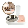 thumbnail image 4 of Home double puppy Cat Water and Food Bowl Set Stainless Steel Bowl Automatic Water Dispenser Bottle Feeder for Small Medium Size Pink, 4 of 8