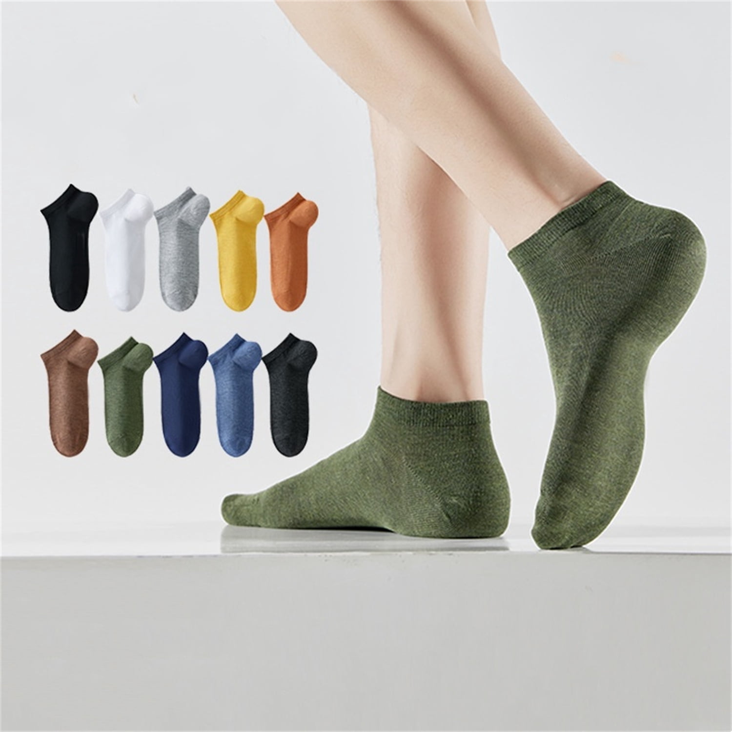 Sookeceks Ankle Socks for Mens, 6 Pairs Bamboo Rayon Breathable Sports Low Cut Thin Size 7-11