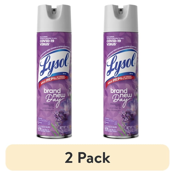 (2 pack) Lysol Disinfectant Spray, Sanitizing and Antibacterial Spray, Lavender & Cotton Blossom, 19 oz