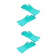 thumbnail image 3 of Matsuzay 1 par de guantes de silicona para lavar platos con tazones para fregar, manoplas reutilizables para el hogar, utensilios de cocina Verde 2Conjunto, 3 of 6