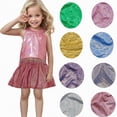 thumbnail image 4 of TOWED22 Toddler Girl Clothes 2 Piece Summer Outfit Ruffle Sleeveless Top and Shorts Set with Pockets 2-7Y(Blazer,7-8), 4 of 5