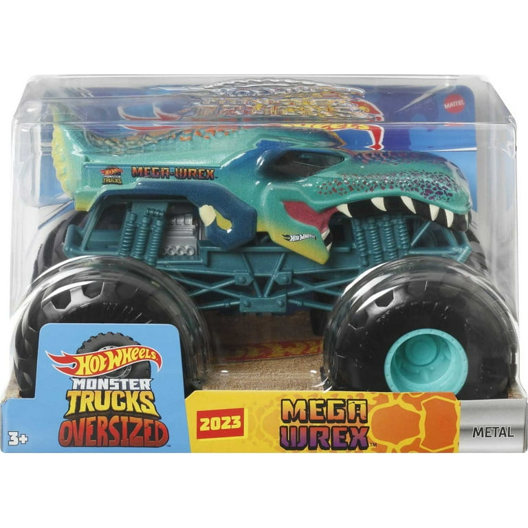  Hot Wheels Die-cast 1:24 scale Mega Wrex Monster Trucks with  Giant Wheels [ Exclusive] : Toys & Games