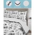 thumbnail image 4 of Quilts Twin-XL Size Bedding Set, Coastal Nautical Lightweight Quilted Comforter, Summer Ocean Beach Coconut Trees Grey Soft Reversible Bedspread Coverlet with Pillow Covers for All Season, 68" x 98", 4 of 7