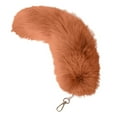 thumbnail image 2 of Plush Tail Keychain Role Play Costume Accessory, Fluffy Faux Fur Bag Pendant, Car Charm & Cell Phone Accessory, 12 inch Long Gift Orange, 2 of 5