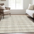 thumbnail image 4 of HomeRoots 673466 3 x 5 ft. Ivory & Beige Plaid Transitional Washable Machine Made Rectangle Area Rug with UV Protection, 4 of 9