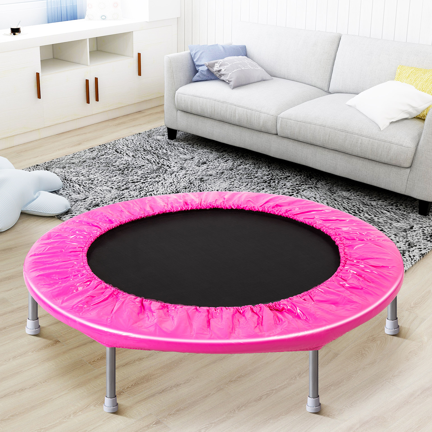 SUGIFT 38 inch Mini Trampoline Heavy Duty Steel Frame Folding