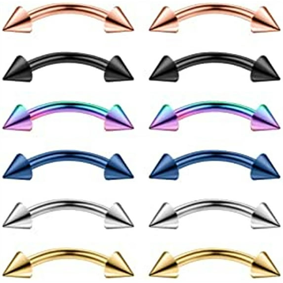 Briana Williams 16G Surgical Steel Eyebrow Ear Navel Belly Lip Ring Body Piercing Jewelry for Women