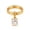 Gold-C, variant on Gold Stainless Steel Double Band Oval White Zircon Dangle Ring, Anniversary Gift
