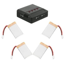 MLINS 4pcs 3.7V 800mAh Rechargeable Lipo Battery with Charger for X5C / X5SW / H5C / CX-30C RC Quadcopter