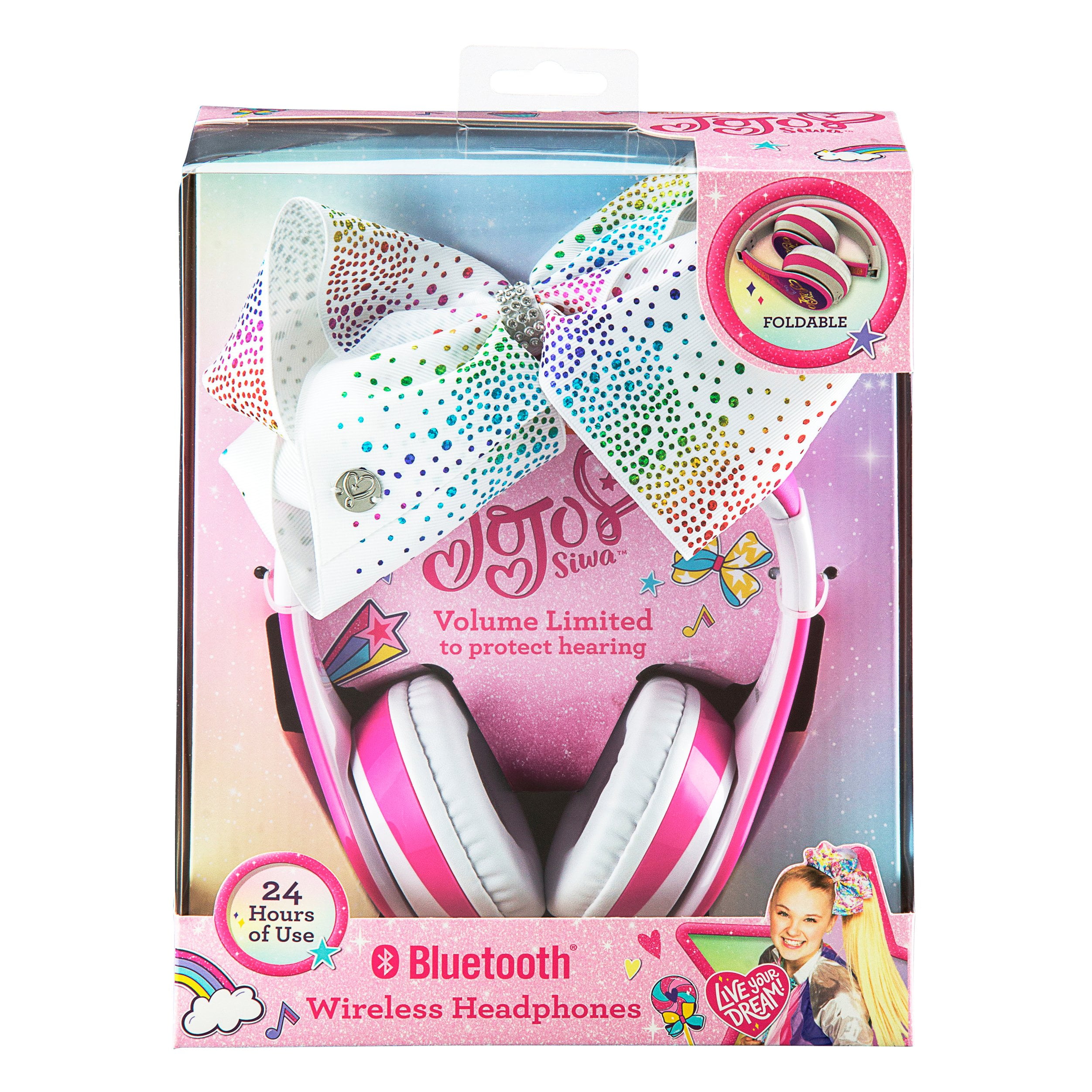JoJo Siwa Kids Bluetooth Headphones for Wireless Rechargeable