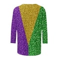 thumbnail image 5 of SOOMLON Mardi Gras Tops for Women Tuesday Shirts Carnival Themed Party 3/4 Sleeve Outfits Funny Color Block Graphic Tshirts Tunic Crewneck Tops New Orleans Holiday Blouses 2025 Multicolor XL, 5 of 5