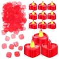 thumbnail image 1 of KAKOWELY 1 juego de pétalos de rosa, velas en forma de corazón, decoraciones para propuestas, decoraciones románticas, pétalos de rosa para el Día de San Valentín, 1 of 5