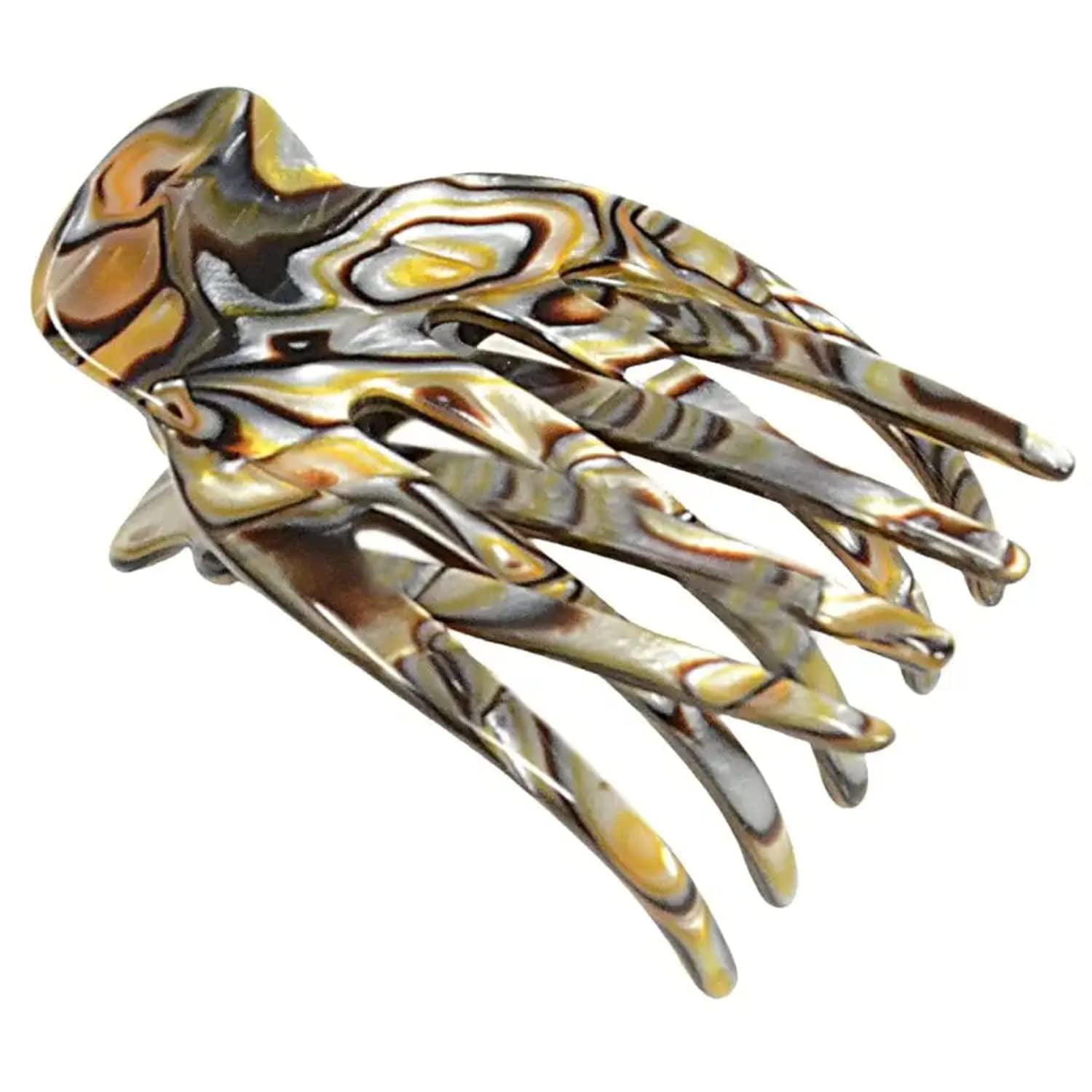 French Amie Bear Paw Small 2 &frac34;&rdquo; Celluloid Handmade Yoga Jaw Hair Claw for Women