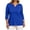 Blue-50, variant on Women's Plus Size 3/4 Sleeve V-Neck Tee Casual Solid Color T-Shirt Sizes L-5X