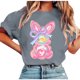 thumbnail image 1 of Tops de Manga Corta de Verano para las Mujeres Imprimir Blusa de Cuello Redondo, Moda Ligera de Poliéster Spandex, 1 of 6