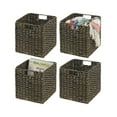 thumbnail image 2 of Seagrass Woven Cube Bin Basket Organizer with Handles for Bedroom, Home Office, Bathroom, Shelf and Cubby Organization, 2 of 7