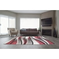 thumbnail image 2 of Waves Pattern Abstract Area Rug Carpet in Ivory Red Grey, 3x5 (2'7" x 4'11", 80cm x 150cm), 2 of 5