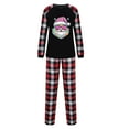 thumbnail image 3 of Odeerbi Christmas Pajamas for Family Holiday Plaid Long Sleeve Family Christmas Pajamas Matching Sets Mom Print Parent-child Suit Two-Piece Sleepwear Xmas Family Matching PJs Set Black, 3 of 5