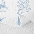 thumbnail image 5 of spefrowx Kawaii Seashell Bed Spread Queen for Girls, Blue Bow Starfish Ocean Queen Coverlet Set, 3 Pieces, 5 of 7
