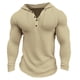 thumbnail image 1 of Sudadera con capucha ligera de punto waffle para hombre: absorbe la humedad, abrigada, corte deportivo; camiseta deportiva de manga larga para entrenamiento., 1 of 3
