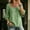 Green, variant on Women Soft Linen Cotton Square Neck Shirt, Three Quarter Petal Ruffle Sleeve Loose Solid Casual Blouse All-Match Daily Tops Pink XXL(XXL)