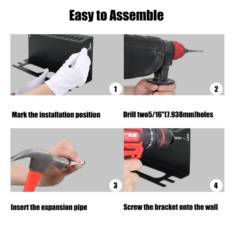 Steel Wall Rack for Hand Tools Organization Screwdrivers and Pliers Organizer