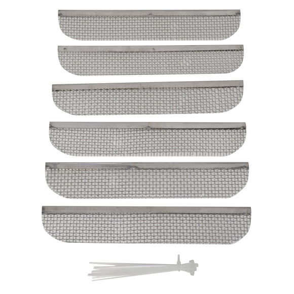 Valterra Bug Screen - RV Appliance A10-1313VP Refrigerator Vent; 8.1 Inch Length x 1.5 Inch Width; Stainless Steel; Package Of 6; With Plastic Ties; With Retail Package