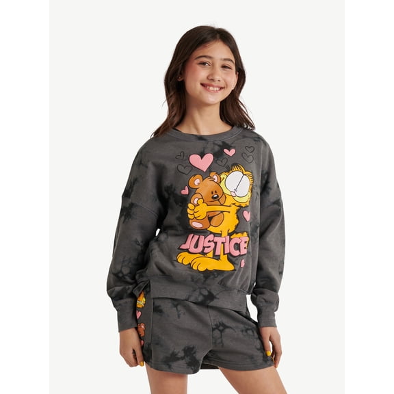 Girls Garfield X Justice Fleece Crewneck, Sizes XS - XLP