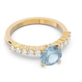 thumbnail image 3 of 2.25 Carat Round Cut Natural Diamond & Aquamarine Gemstone New Proposal Ring for Women Solid 14K Yellow Gold Size 9 by Diamond-Capitals, 3 of 7