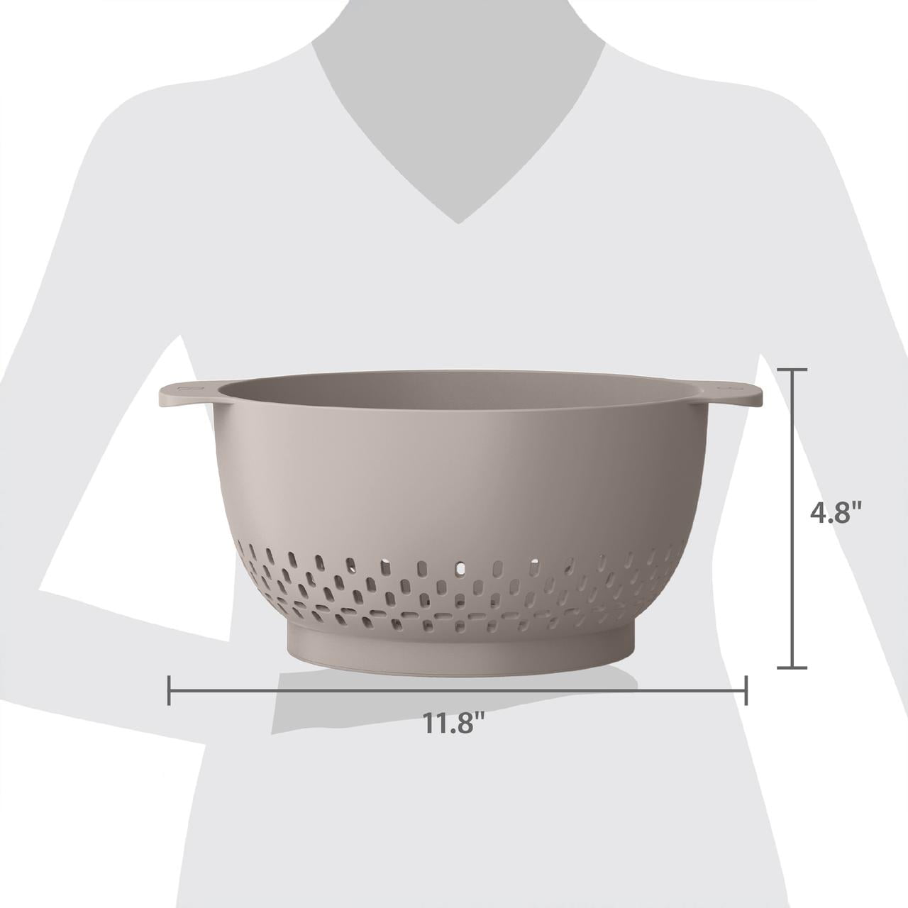 Beautiful 4.75 Qt Plastic Colander, Porcini Taupe by Drew Barrymore
