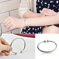 thumbnail image 6 of Ayyufe Women's Silver Plated Open Hand Cuff Bracelet Simple Beads Bangle, 6 of 7