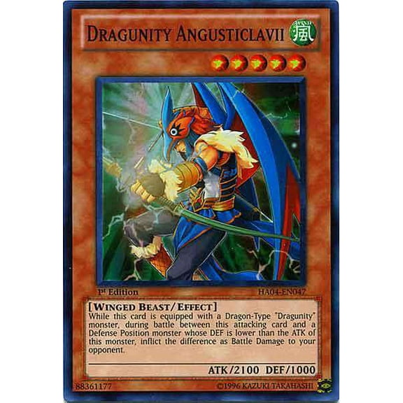 YuGiOh Hidden Arsenal 4: Trishula's Triumph Super Rare Dragunity Angusticlavii HA04-EN047