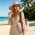 thumbnail image 4 of Womens Sun Hats Bohemian Festival Wide Brim Sun Hat with Adjustable Tie, 4 of 5