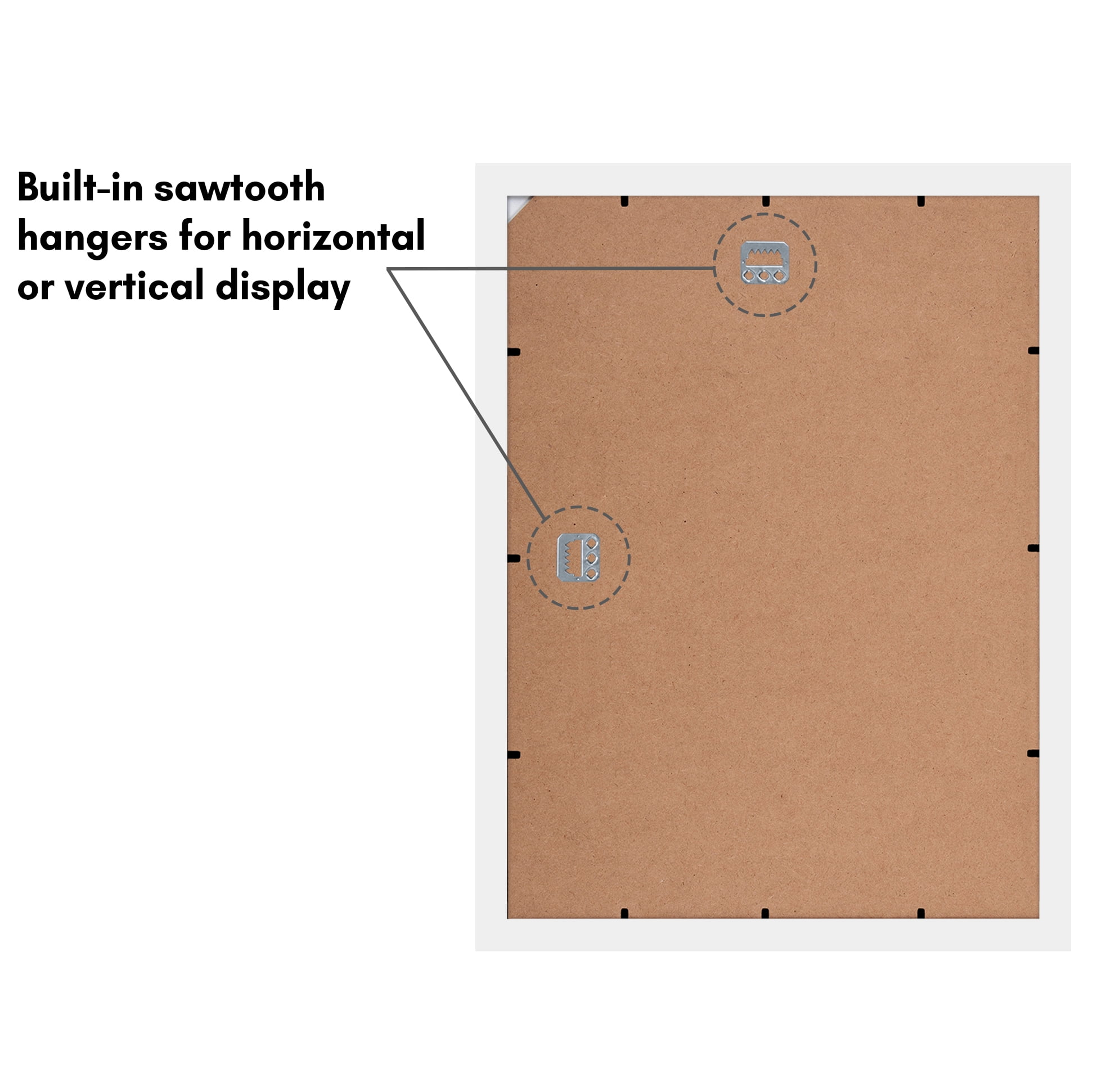 Americanflat 12x16 Picture Frame with Shatter-Resistant Glass with 8x12 Mat cover allows print create style - White
