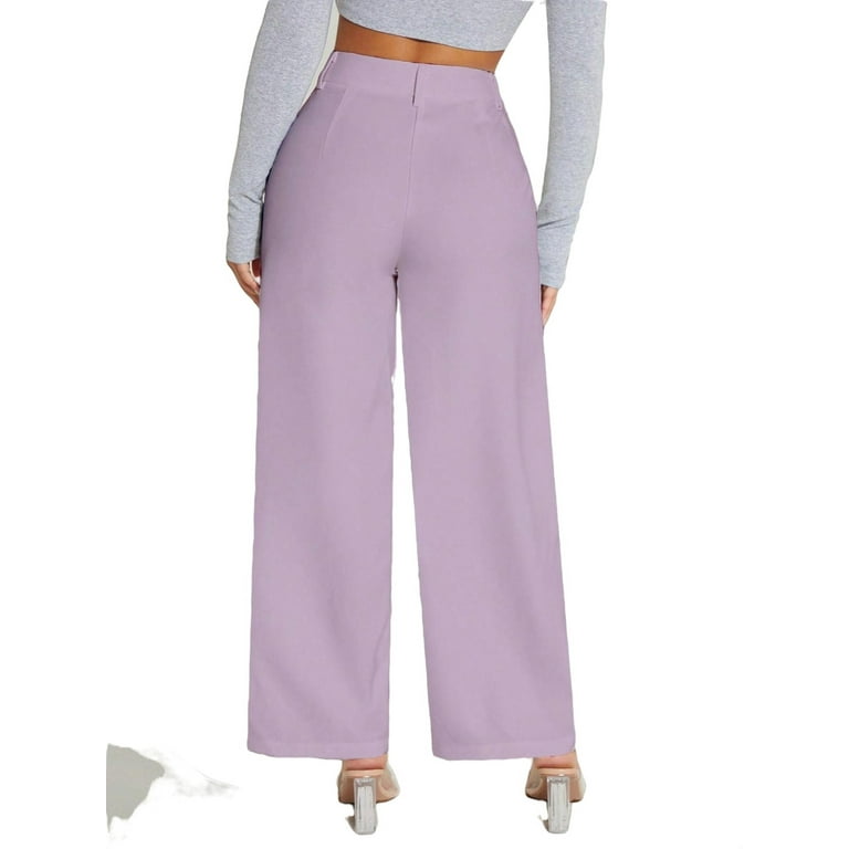 Wide leg lilac trousers cheap