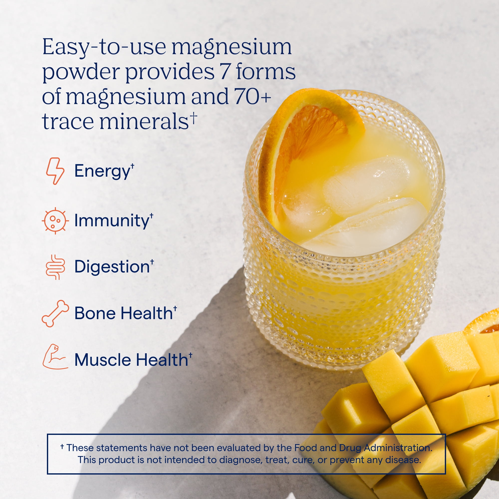 (2 pack) Trace Minerals Multi Magnesium Powder for Stress, Energy and Heart Health, Orange Mango, 30 Servings