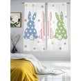 thumbnail image 2 of Polka Dot Bunny Sheer Curtains for Living Room Bedroom Farmhouse Stripes Rabbits Sheer Curtains 72 Inch Long 2 Panels Set Light Filtering Curtain Window Treatments Drapes for Dining Room, 2 of 6