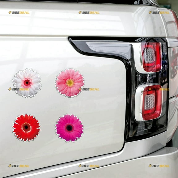 Daisy Flower Collection Daisies Floral Car Magnet Sticker Magnetic Decal Pink Hot Pink Red - 4 Tyeps Reflective 3" - for Truck Door Fridge Reusable Waterproof