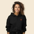 thumbnail image 3 of Dalix Pixel Heart Embroidered Fleece Cropped Hoodie Cold Fall Winter Women in Black 2XL XX-Large, 3 of 5