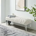thumbnail image 3 of Modway Prologue Modern Woven Performance Velvet Ottoman in White, 3 of 8