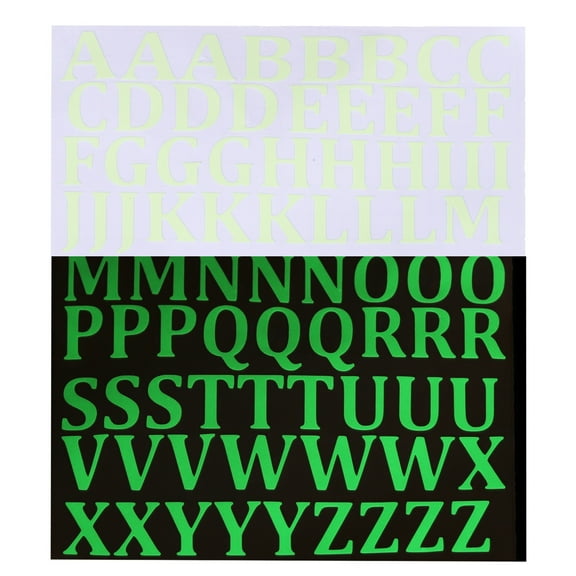 Uxcell 79 Pcs Glow in the Dark Letter Decals Decor Green Wall Stickers