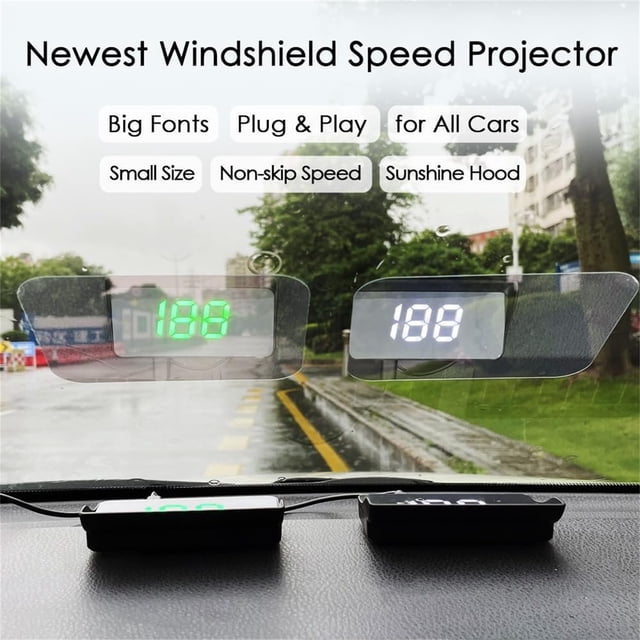 Birdeem 2025 Head Up Display for Car Windshield, GPS Speedometer Projector with Auto Brightness and Overspeed Alert, Universal Digital Speed Display HUD Compatible with All Vehicles