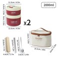 thumbnail image 1 of 18/8 Stainless Steel Thermal Food Container Bento Lunch Box Set, Portable Keep Warm Lunch Container With Insulated Bag Red 2000ml set, 1 of 6