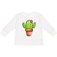 thumbnail image 3 of Inktastic Cute Cactus with Flower Hairpiece Boys or Girls Long Sleeve Toddler T-Shirt, 3 of 5