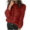 thumbnail image 3 of Yuyuzo Women Sweater Long Sleeve Pullover Round Neck Knitted Tops Winter Fall Casual Solid Color Sweaters Blouse, 3 of 5