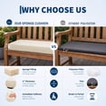 thumbnail image 5 of Garvee 54"x18" Outdoor Bench Cushion Water-Resistant Non-Slip with Ties for Porch Sofa Settee, Beige, 5 of 8